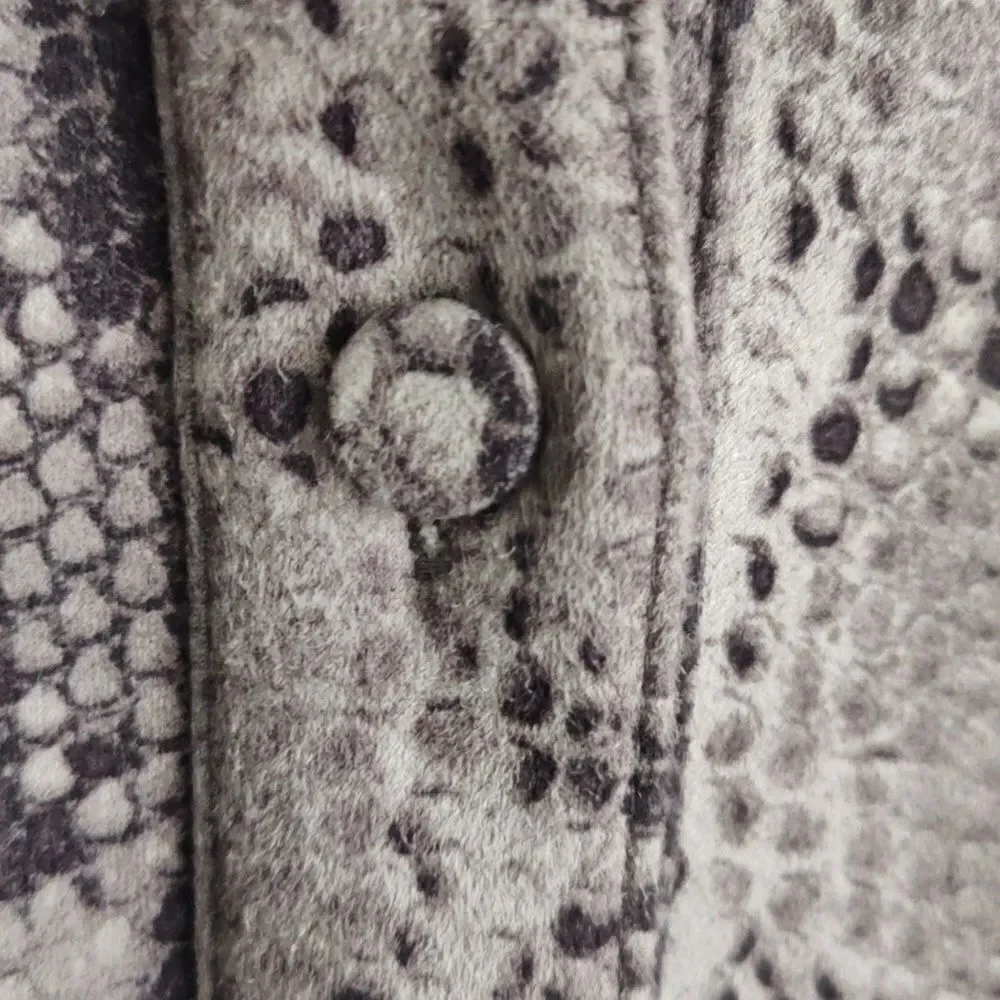 THML Snake Print Dress With Puff Sleeves